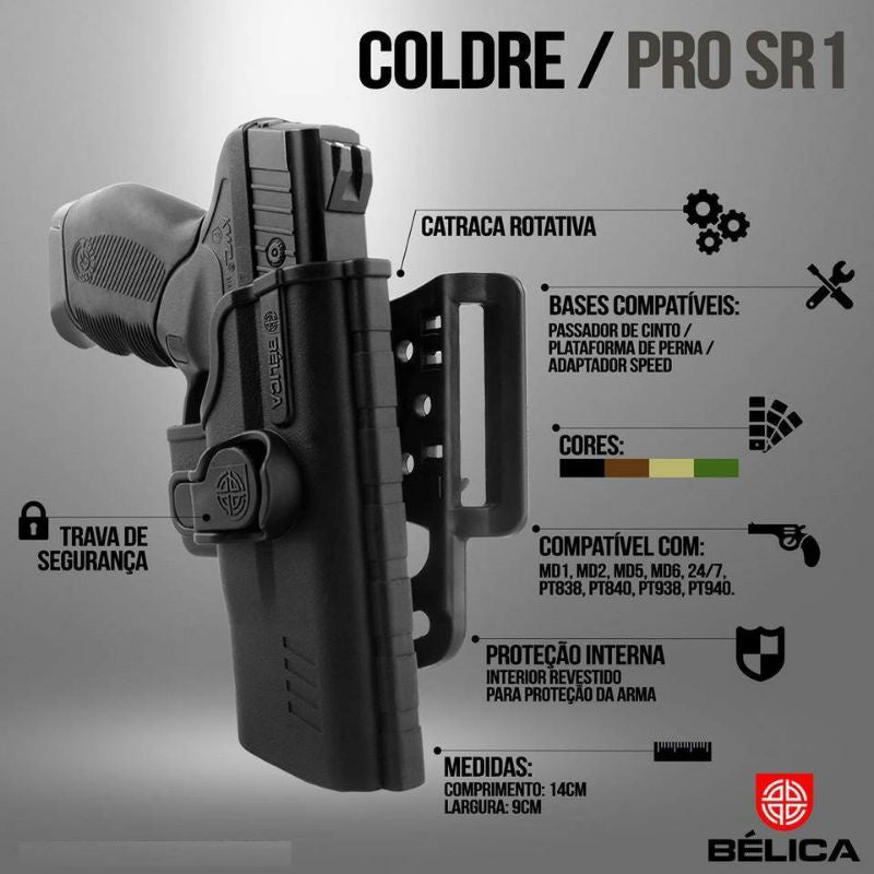 Coldre Pro SR 1 Bélica (Passador em Polímero)