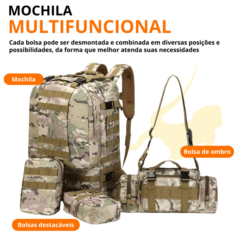 Mochila Tática Multifuncional Expansível (56-75L)