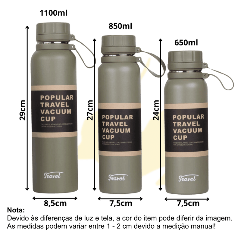 Garrafa Térmica Travel (650ml, 850ml, 1100ml)